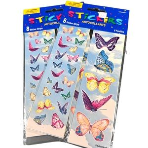 Butterfly Stickers - 2 Packs of 8 sticker strips